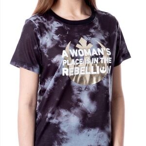 STAR WARS A Woman's Place Is In The Rebellion Tie-Dye T-Shirt. NWT. Size XXL.
